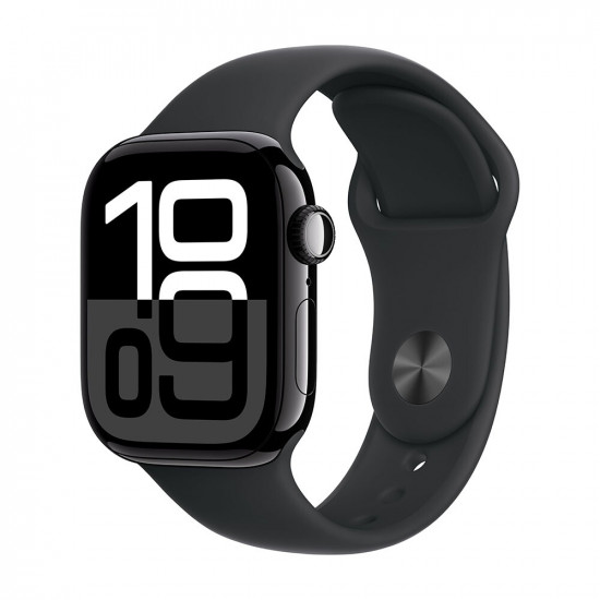 Часы Apple Watch Series 10 42mm Jet Black Aluminium Case With Black Sport Band S/M