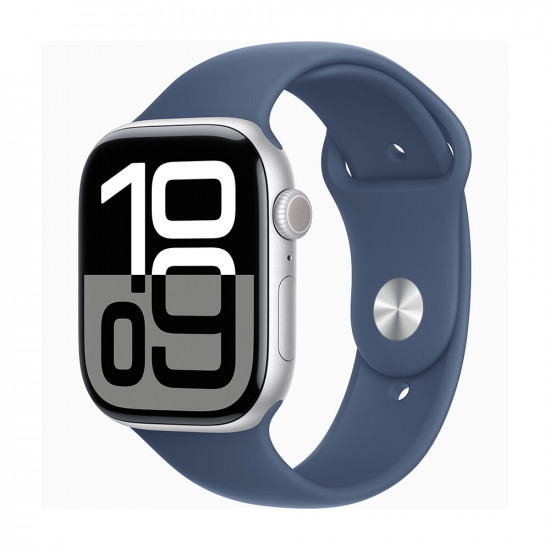 Часы Apple Watch Series 10 46mm Silver Aluminium Case With Denim Sport Band M/L
