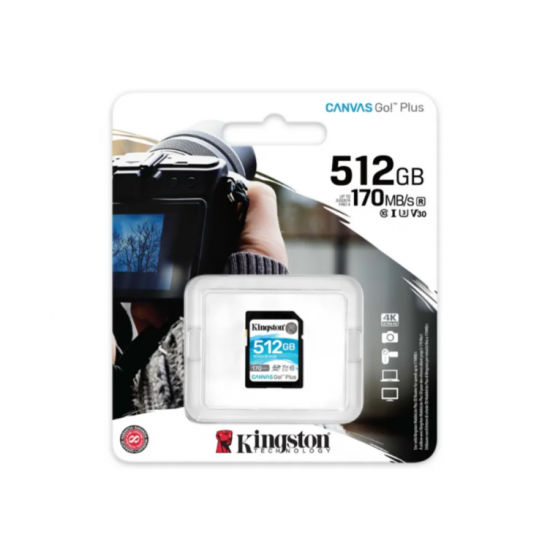 Карта памяти Kingston 512Gb microSDXC Canvas Go Plus 170MB/s Read UHS-I, C10, U3, V30, A2/A1 Memory Card (SDCG3/512Gb)