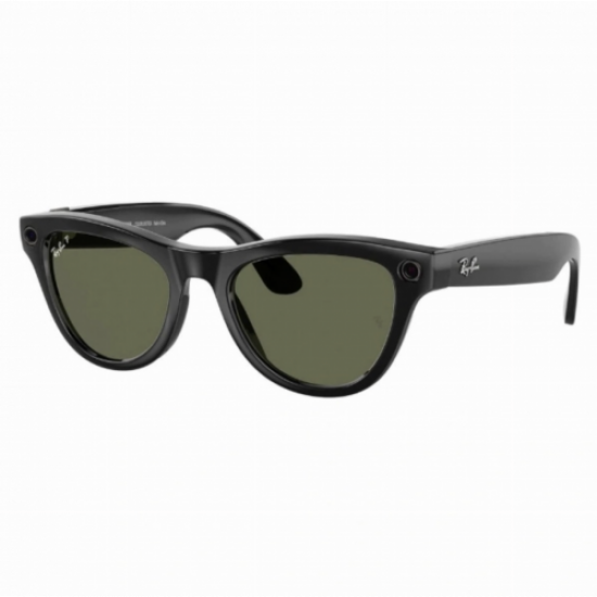 Умные очки Ray-Ban Wayfarer, Shiny Black/G-15 Green (150-50)